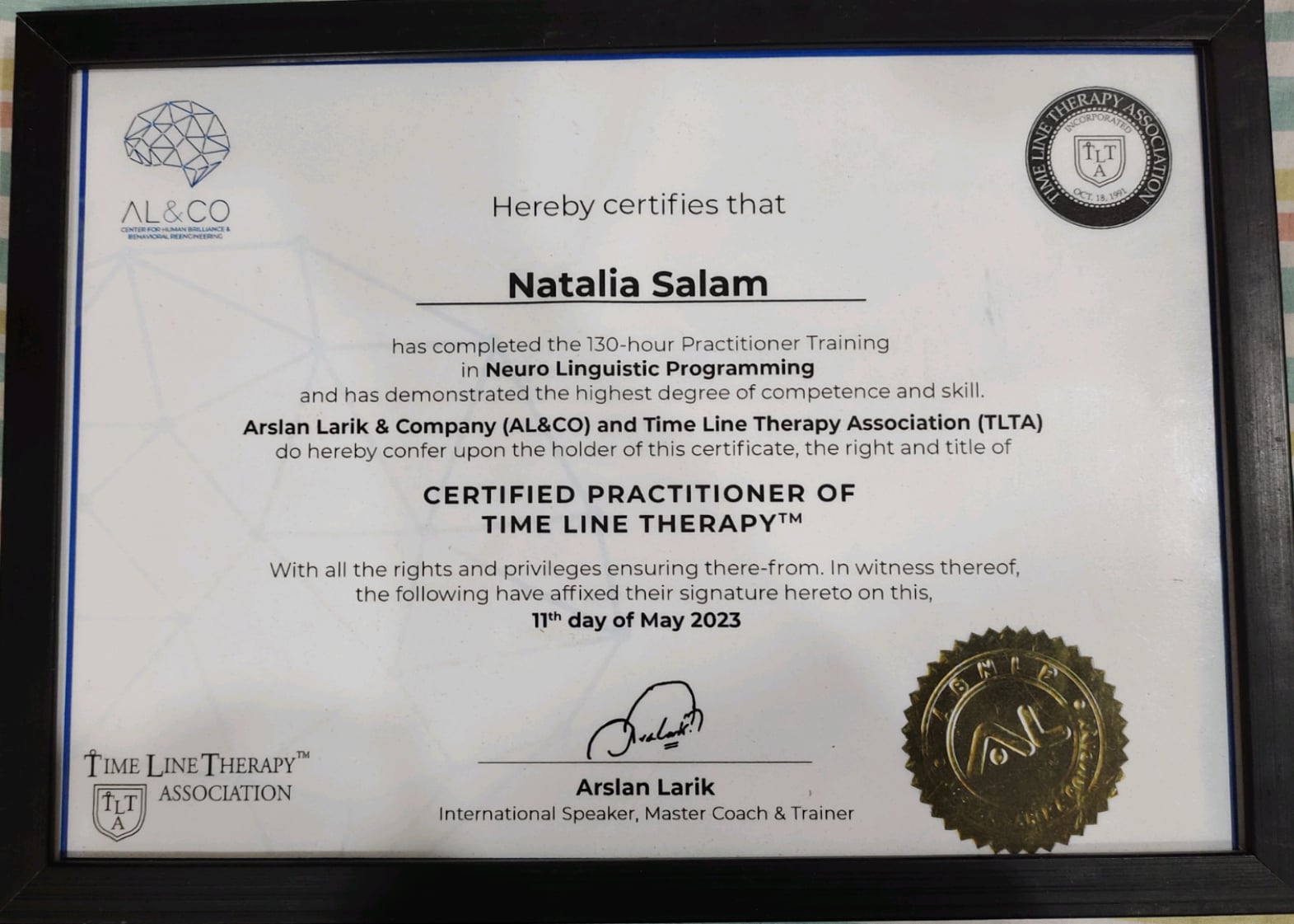 Certified Practitioner of Time Line Therapy™