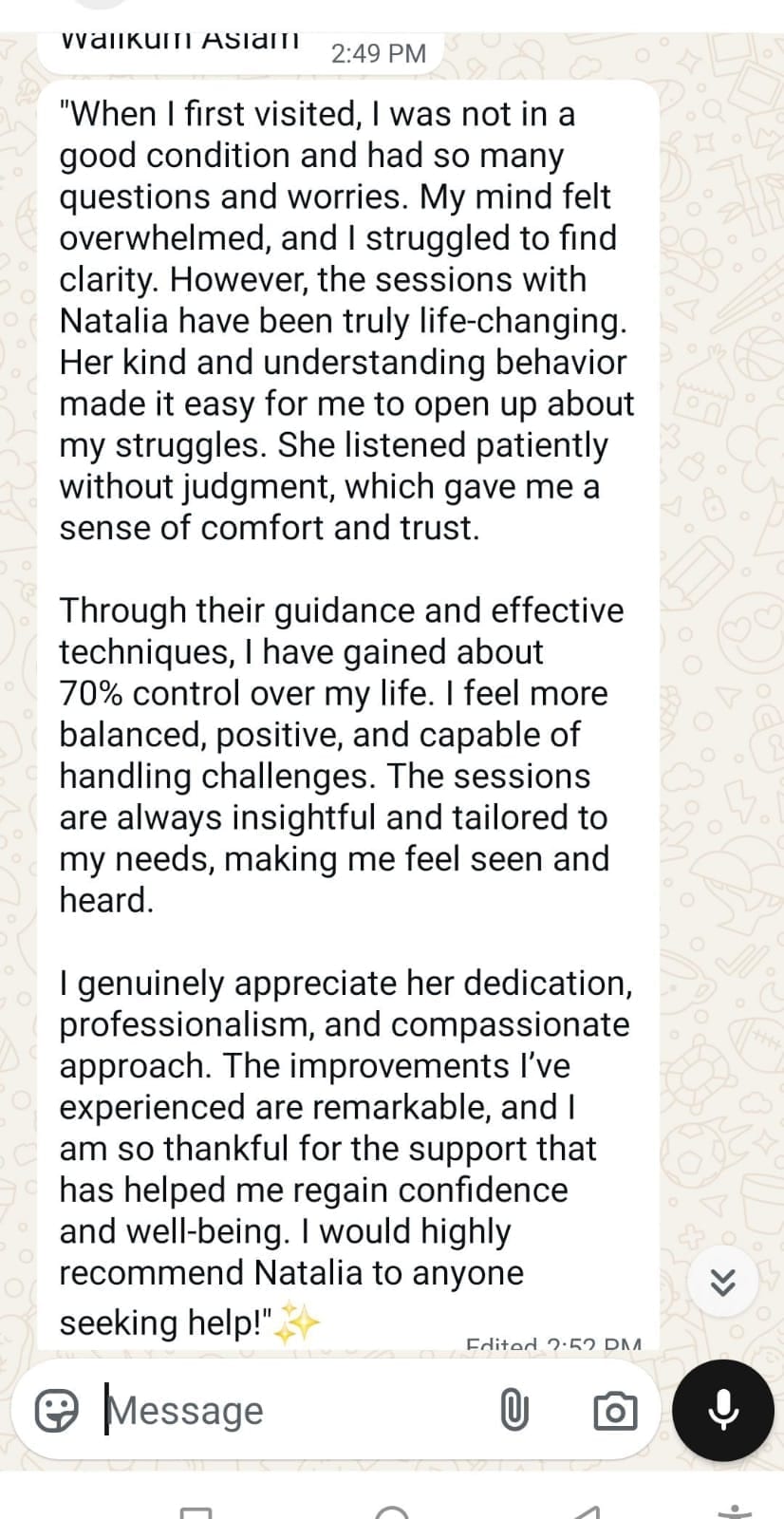 Real client review